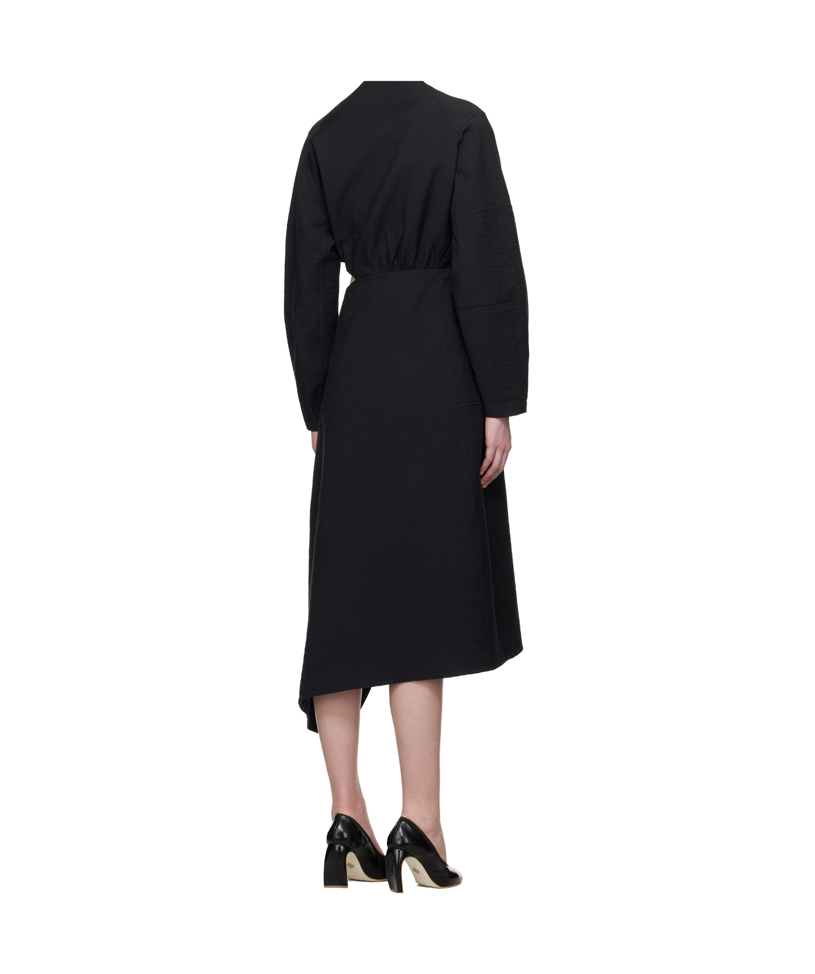 Tory Burch Black Cotton Wrap Midi Dress