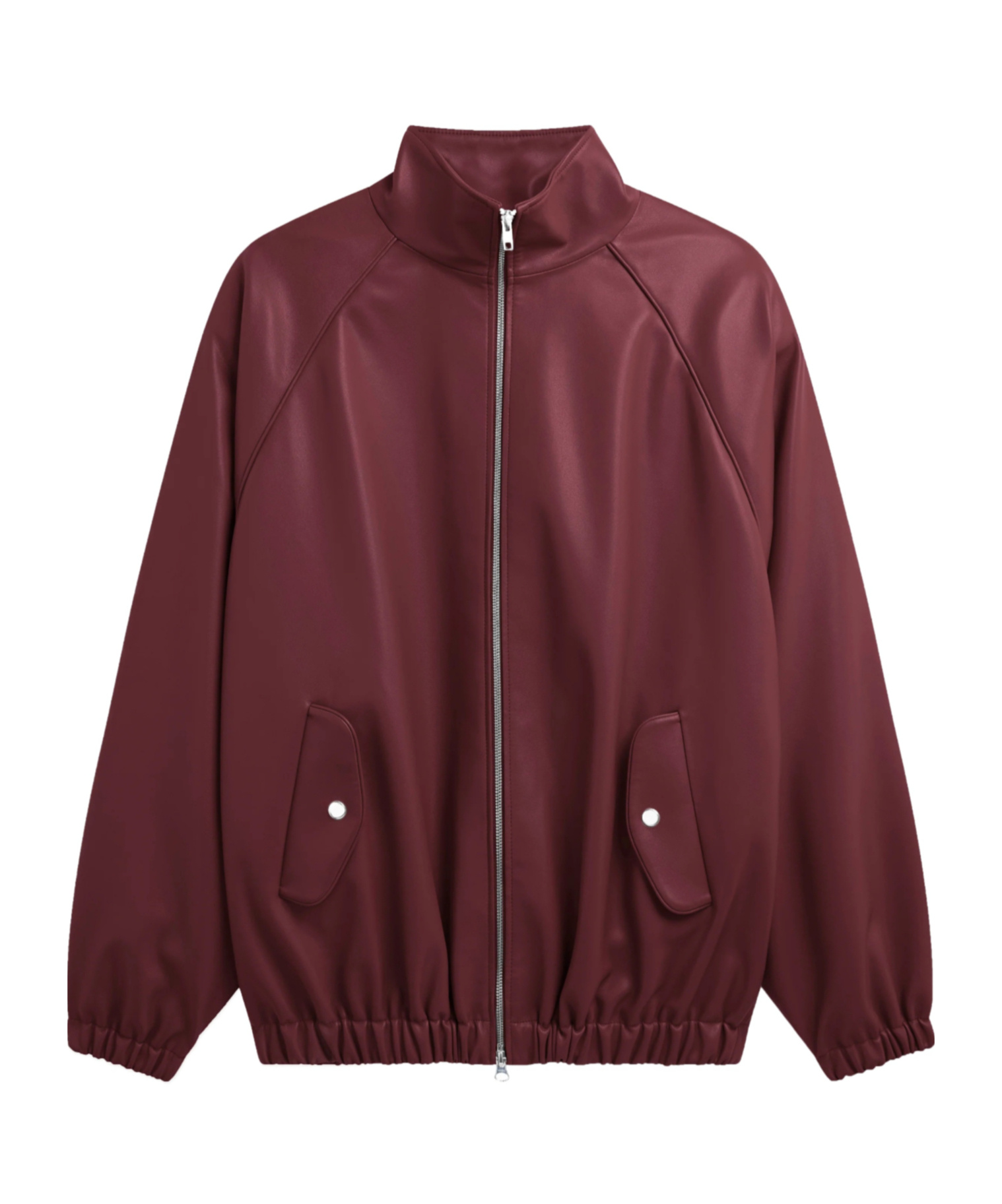 The Frankie Shop Oversized Faux Leather Bomber Jacket With Puff Sleeves