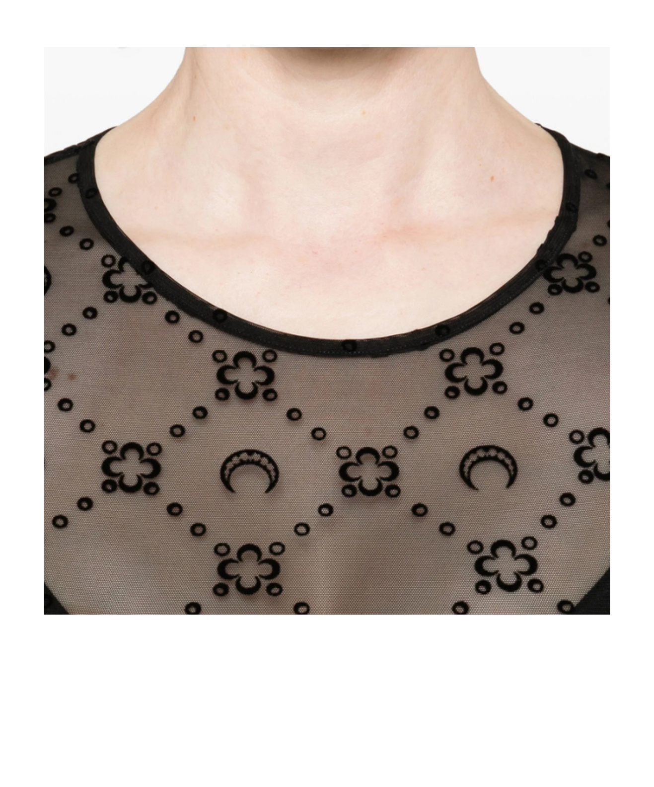 Marine Serre Long-sleeved Dress In Black