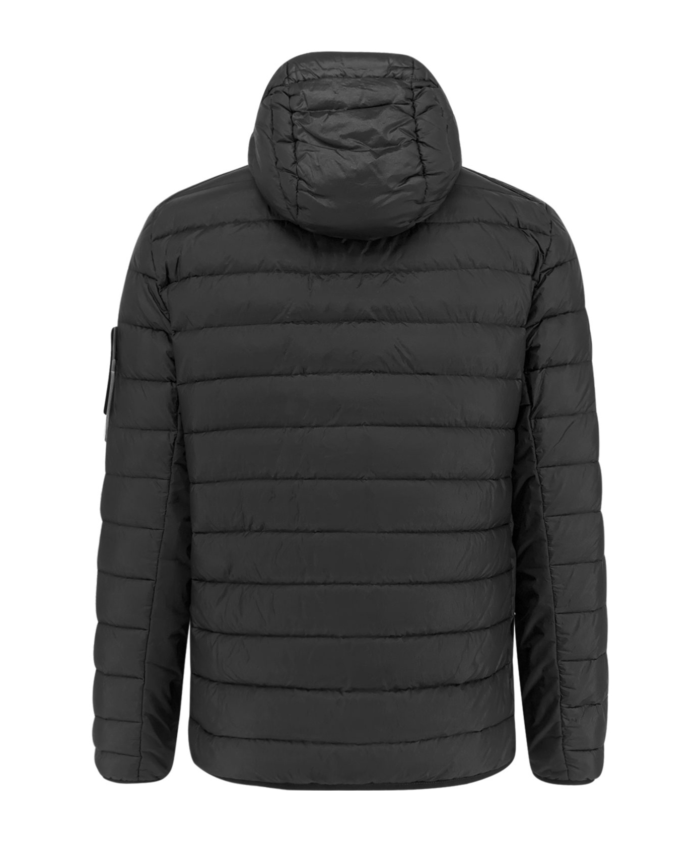 Stone Island Hooded Down Jacket In Black