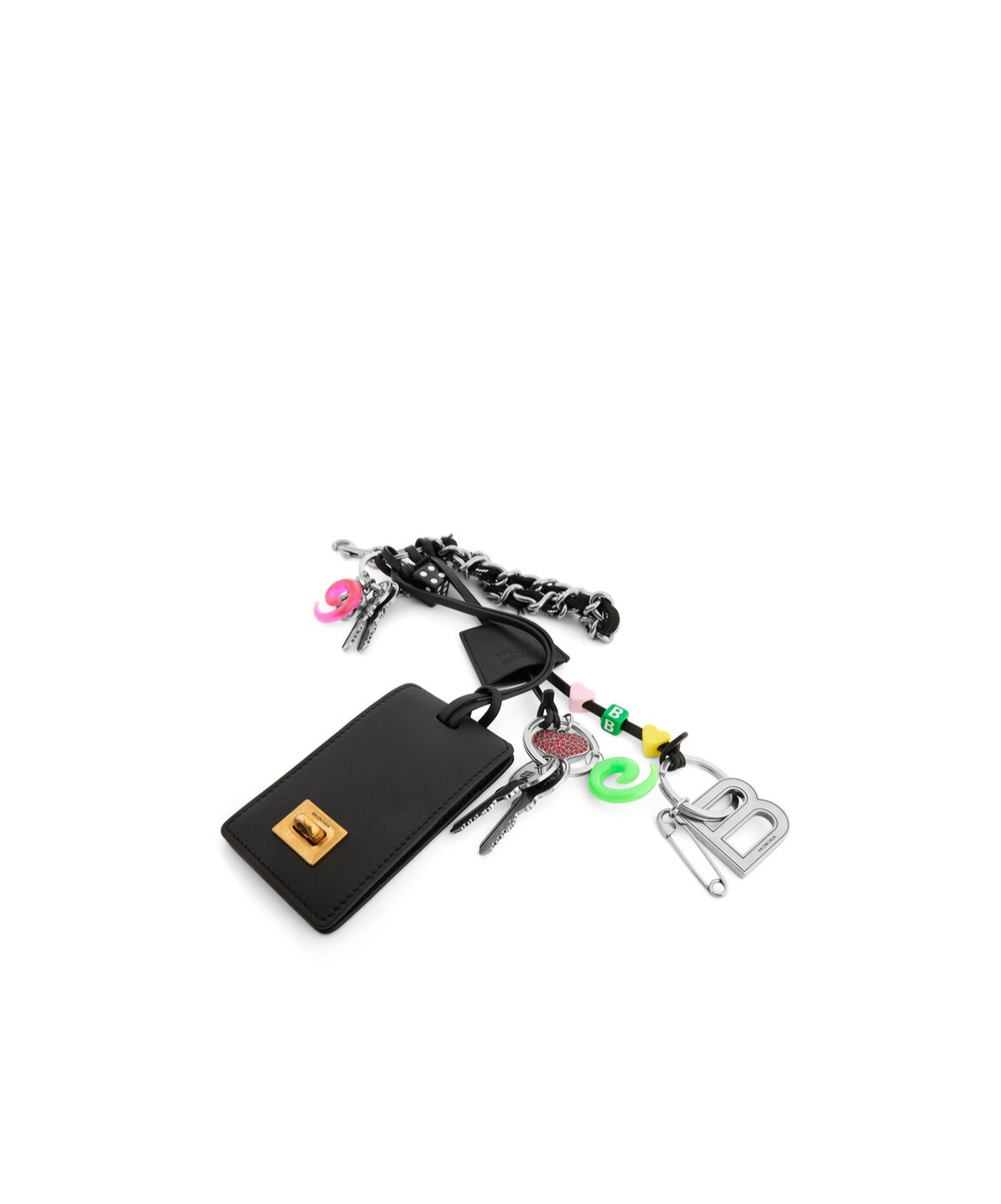 Balenciaga Rodeo Full Charm Tag Keyring In Black