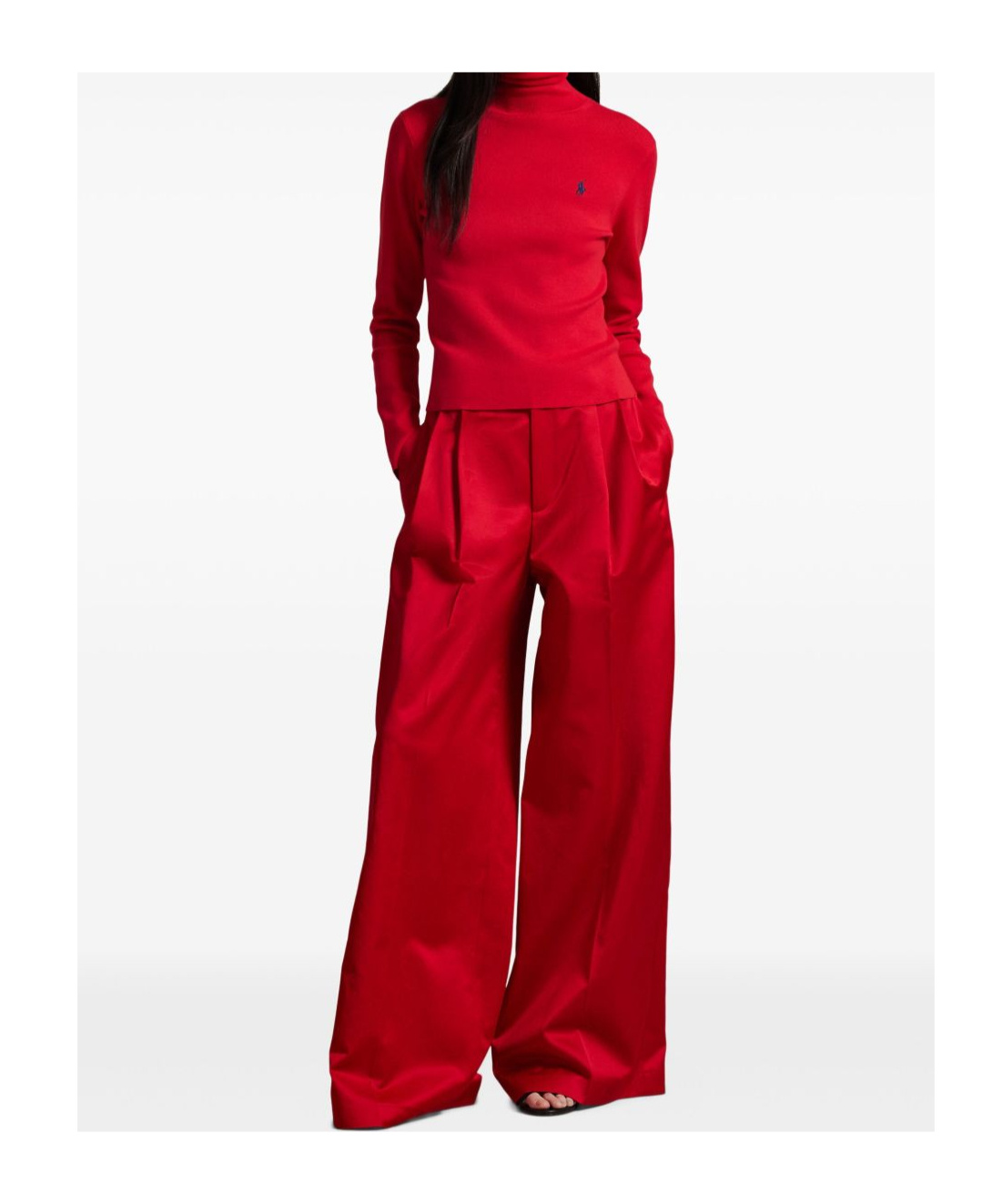 Polo Ralph Lauren Wide Leg Pleated Trousers In Animal Print