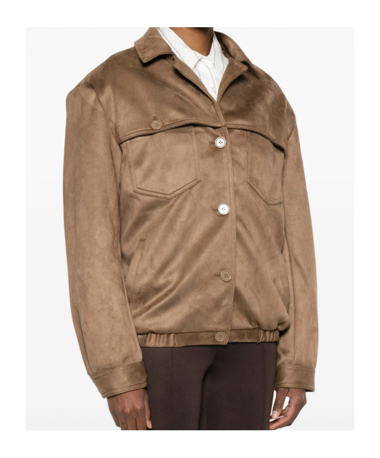 The Frankie Shop Long-sleeved Casual Jacket In Brown