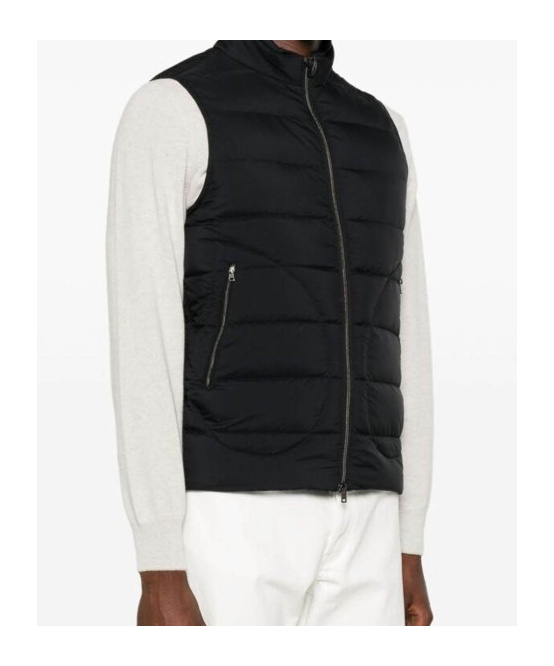 Herno Stand Collar Down Vest In Black