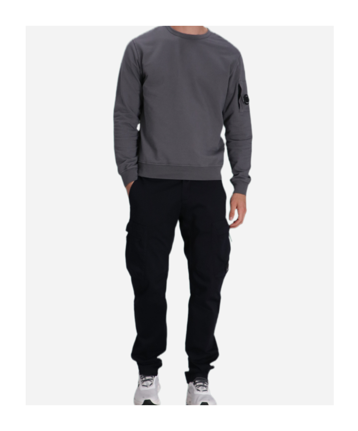 C.p. Company Long-sleeved Sweater In Gray