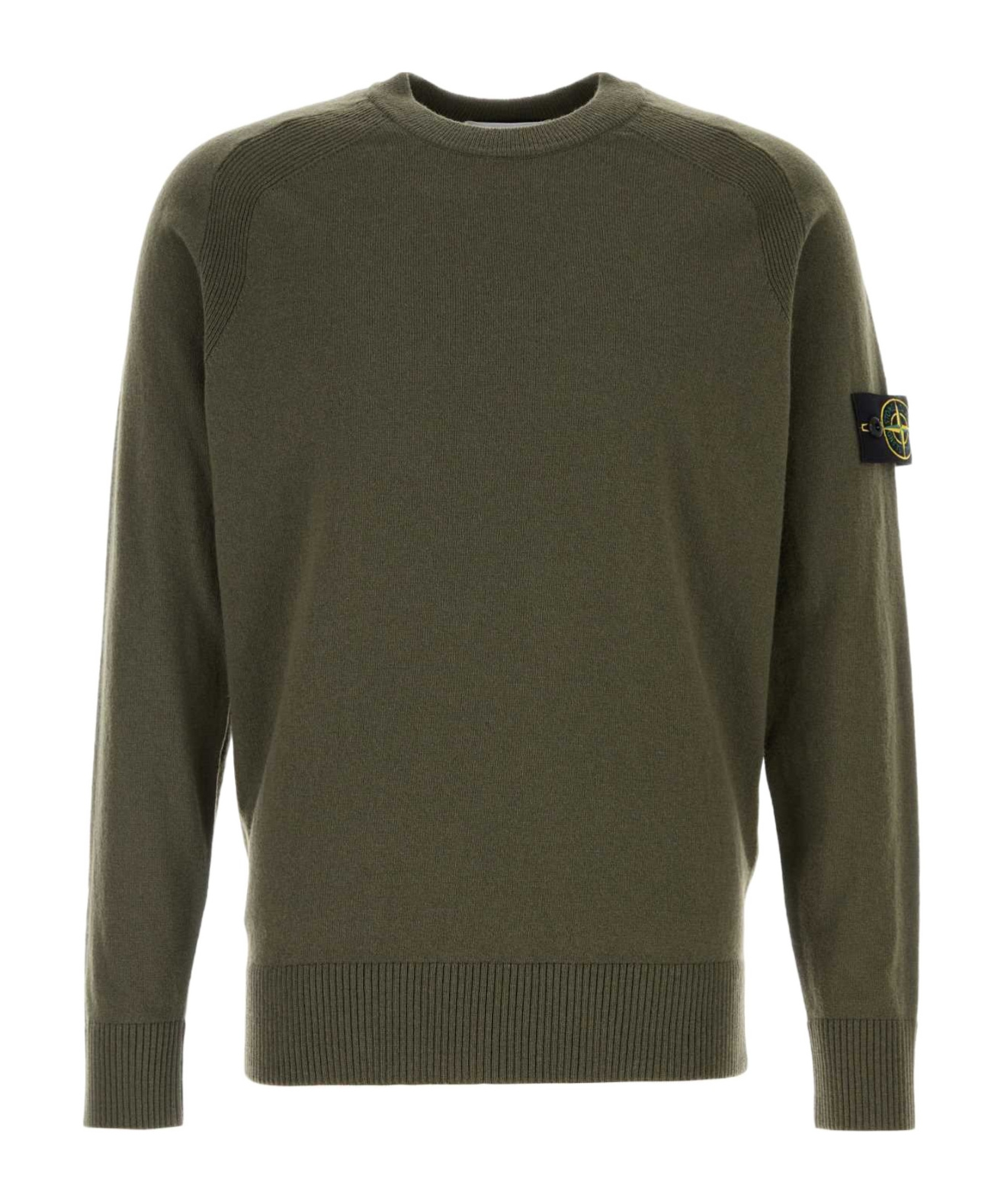 Stone Island Long-sleeved Sweater In Green