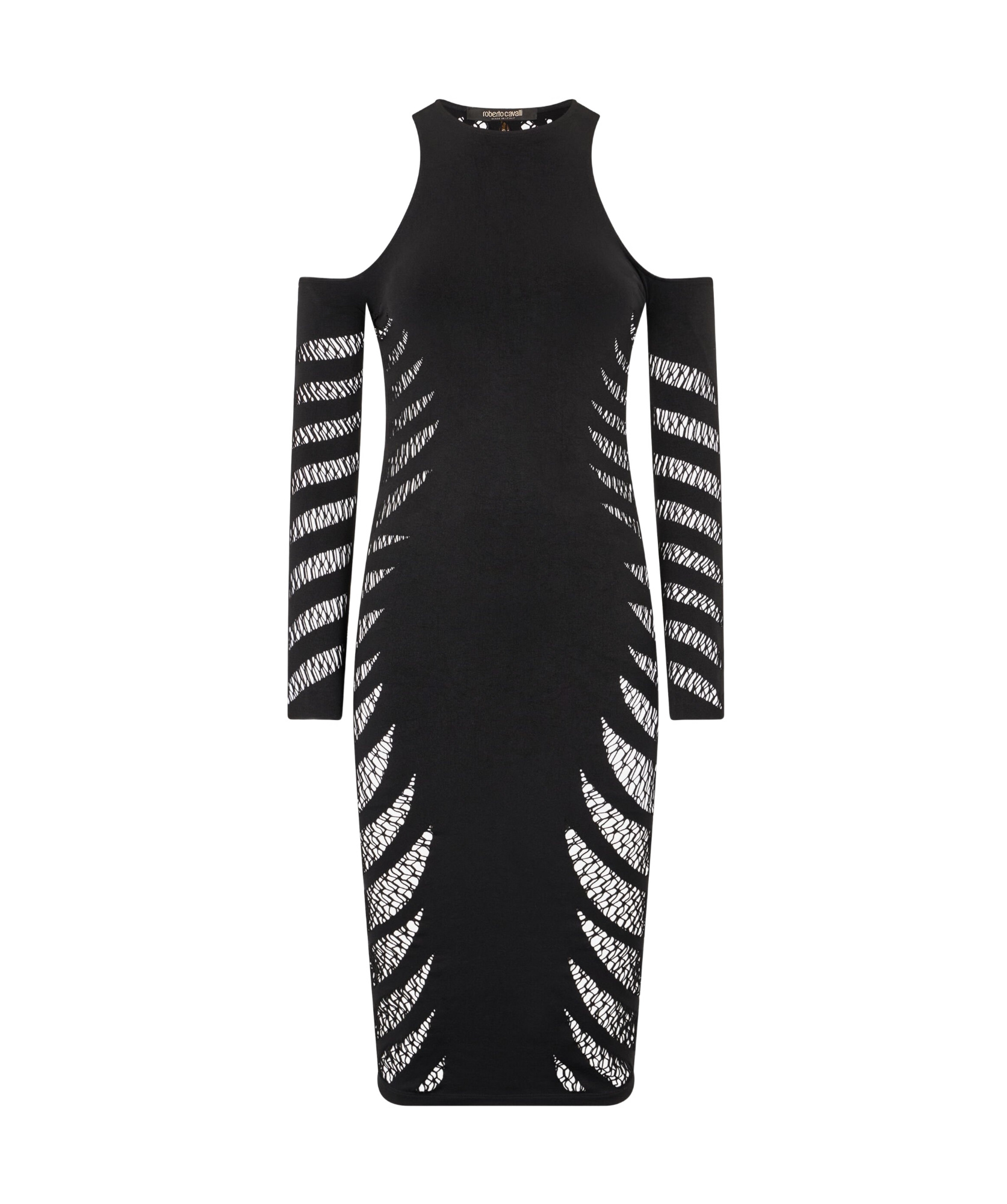 Roberto Cavalli Midi Dress With Perforated Pattern