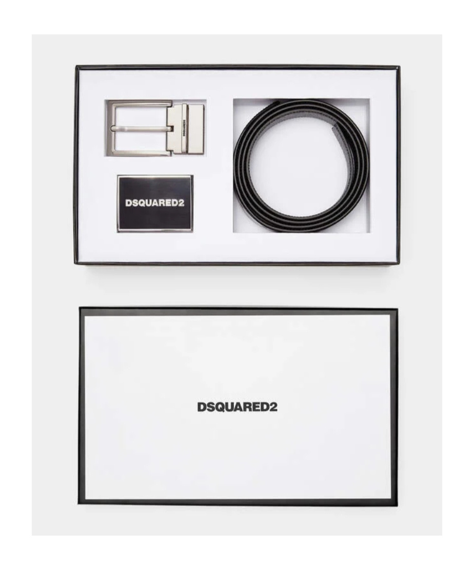 Dsquared2 Men 4-in-1 Belt Gift Box In Black