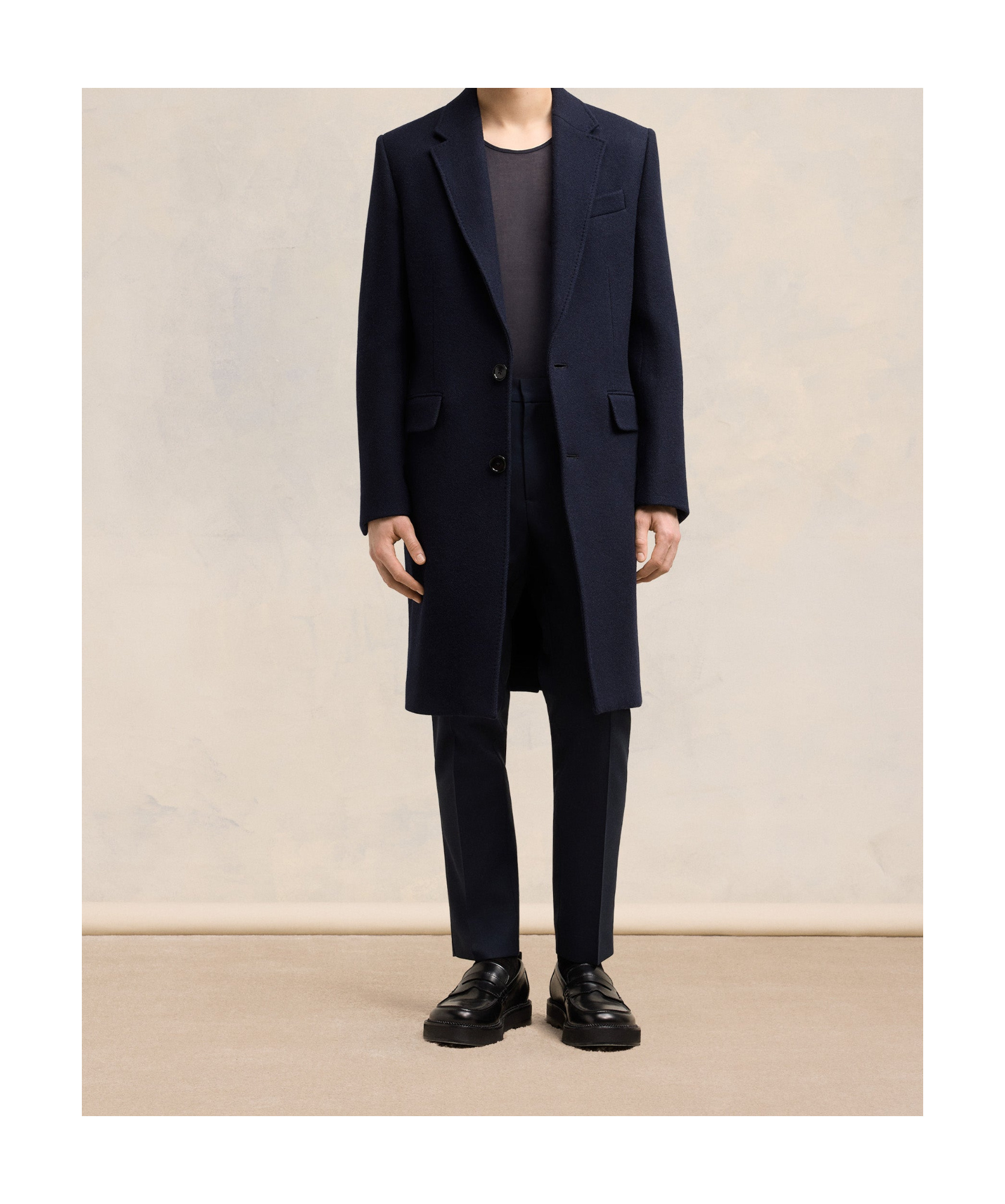 Ami Alexandre Mattiussi Single Breasted Wool Coat In Black