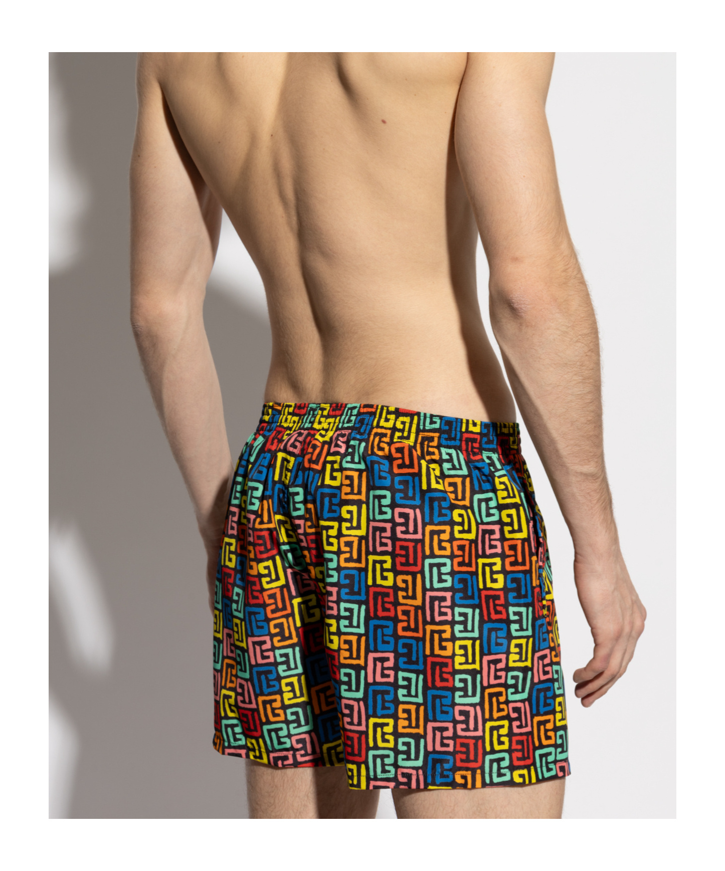 BALMAIN MONOGRAM-PRINT SWIM SHORTS