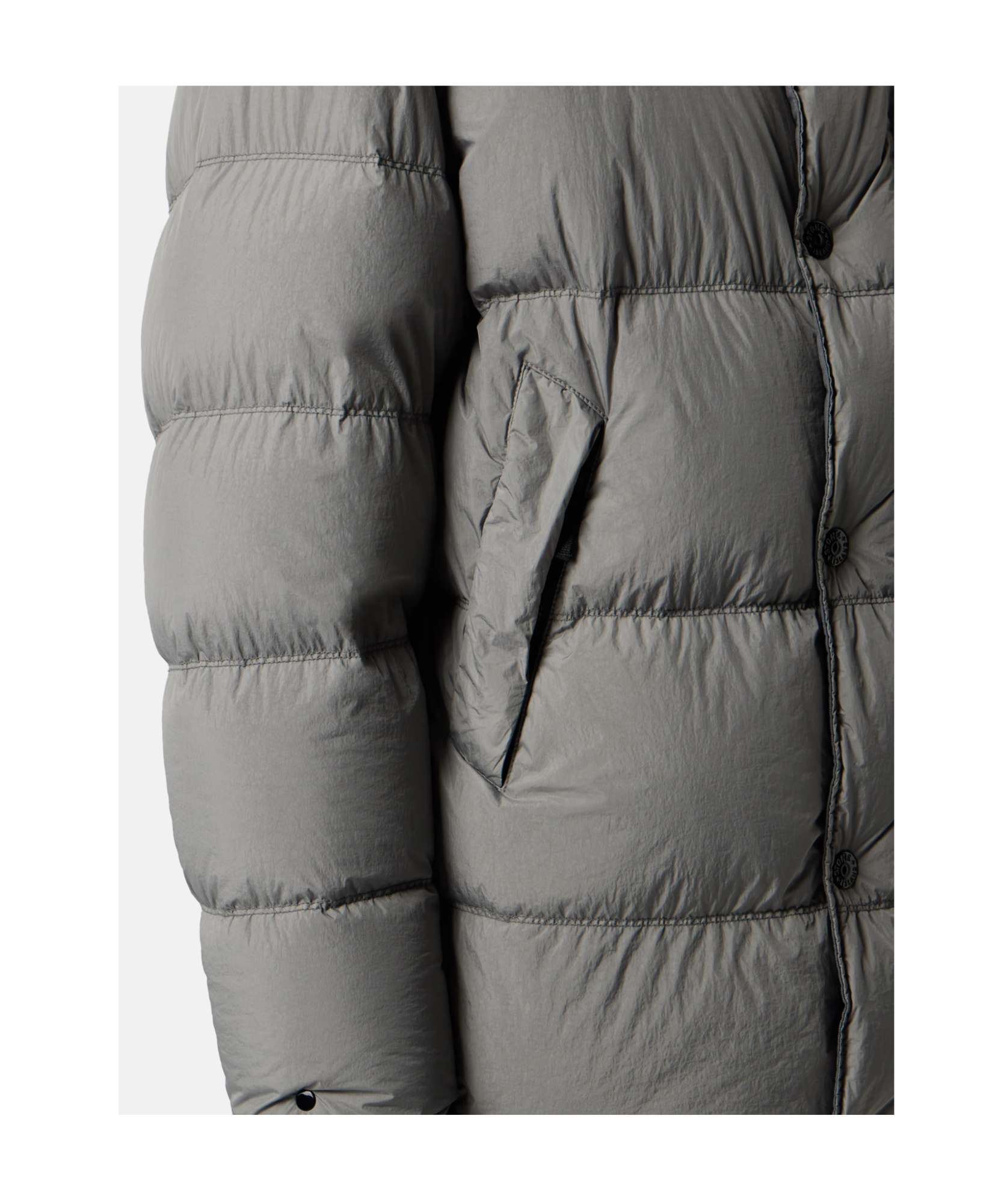 Stone Island Hooded Down Parka With Wind Resistance In Gray