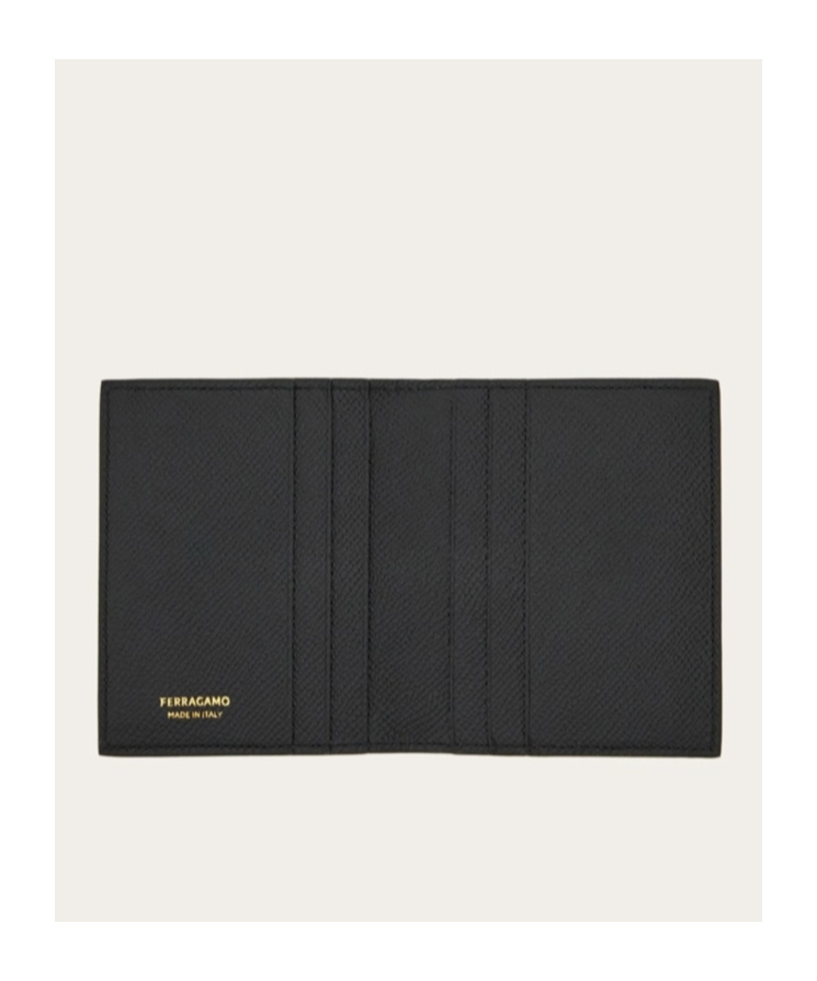 Shop Ferragamo Salvatore Mini Gancini Logo Bif-fold Wallet In Black