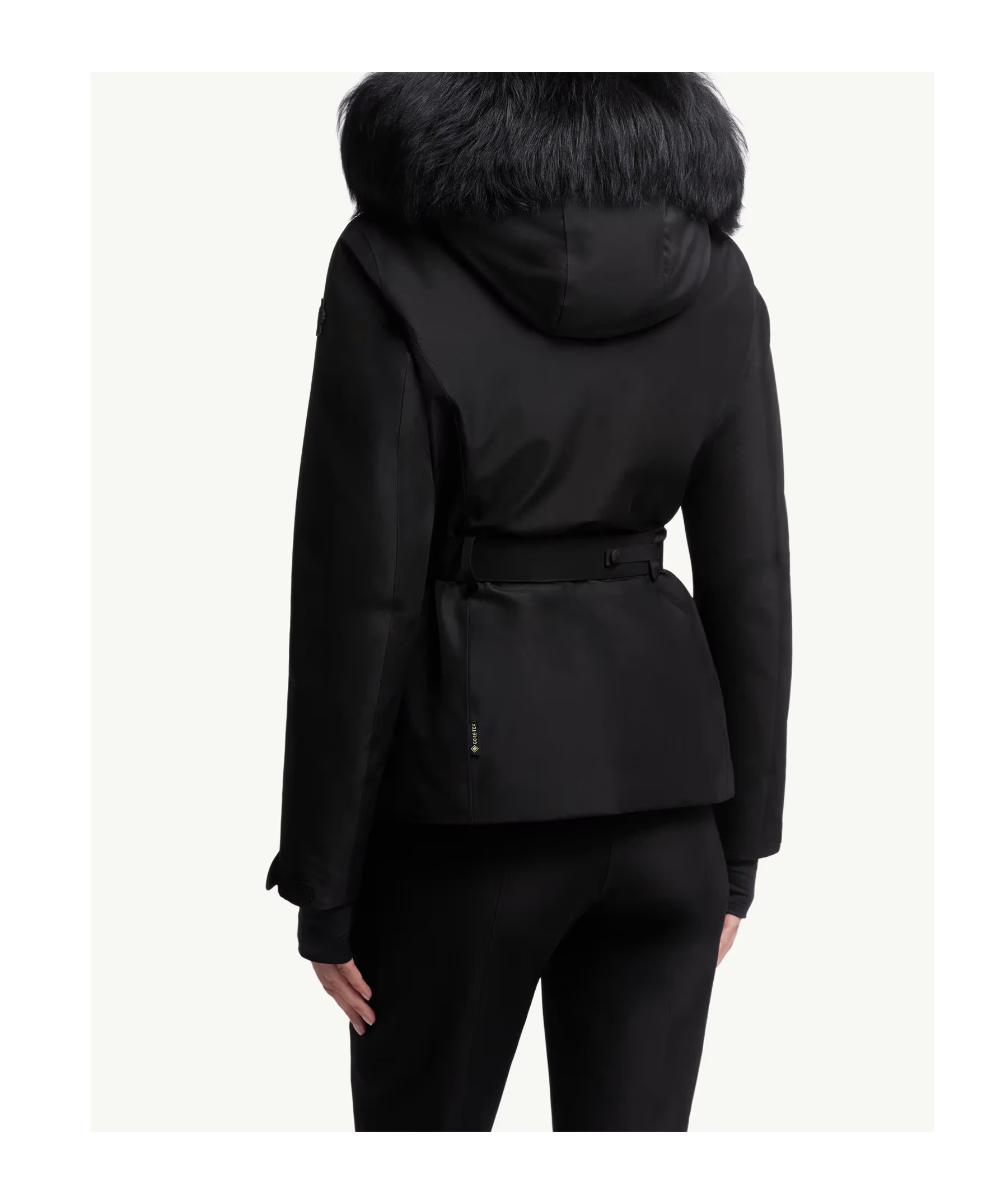 Moncler Laplance Gore-tex Shearling-trimmed Hooded Down Ski Jacket In Black