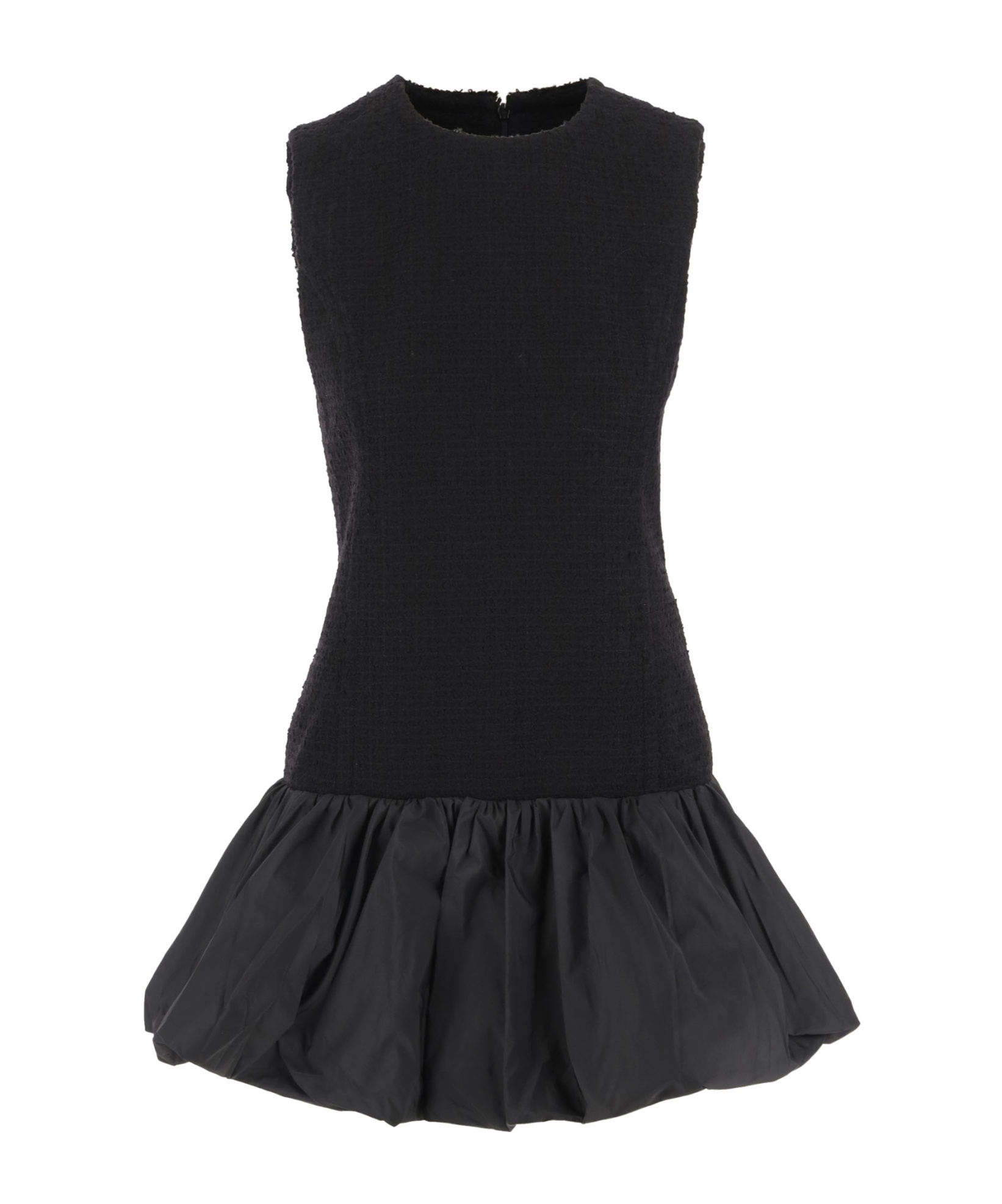 Patou Wool Blend Dress With Ruffles In Black