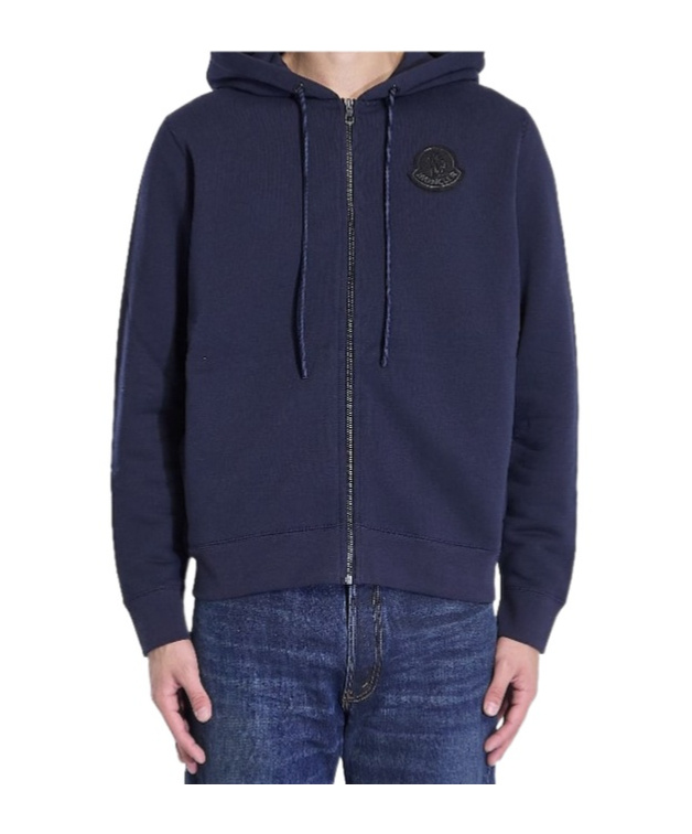 Moncler Long-sleeved Sweater In Blue