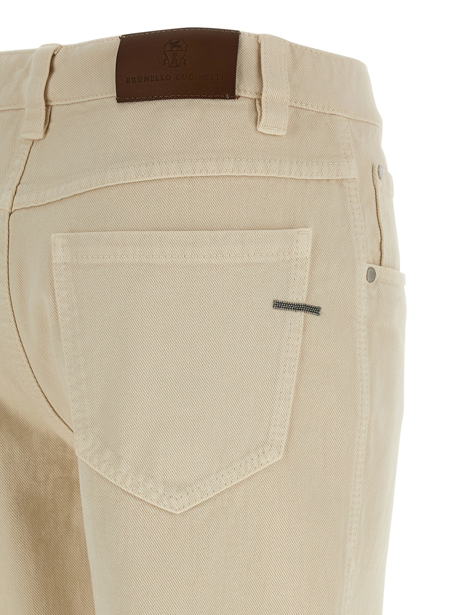 Brunello Cucinelli Crop Pants With Belt Loops And Pockets In Neutral