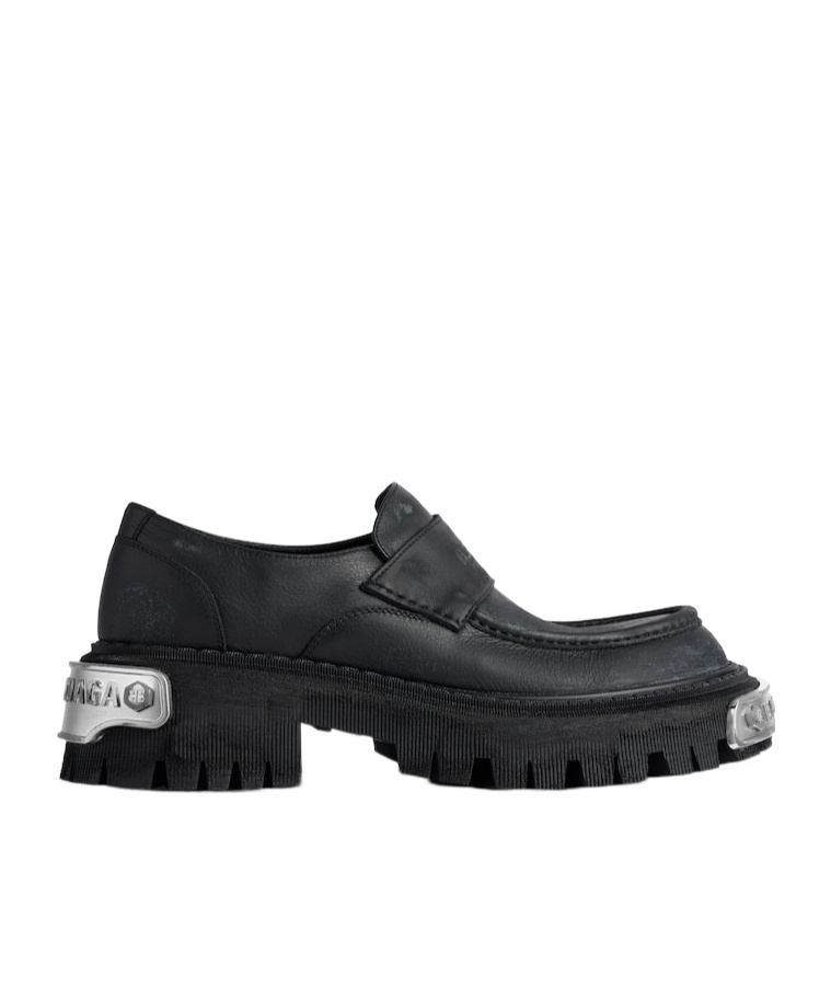 Balenciaga 50mm Tractor Leather Loafers In Black