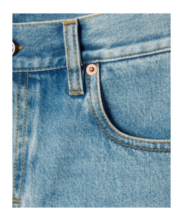 Gucci Regular Denim Shorts With Horsebit In Blue