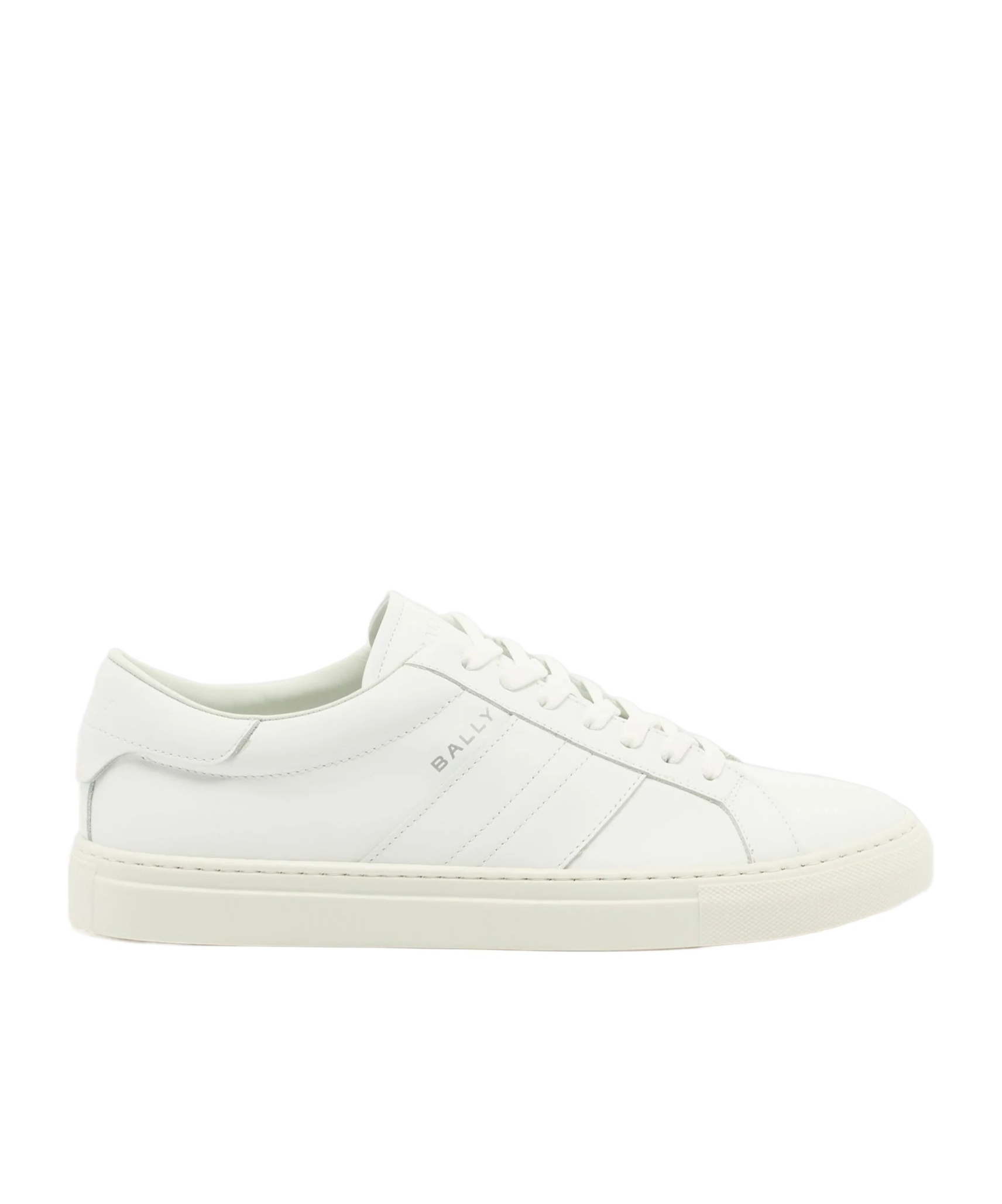 Bally Hedon Leather Sneakers In White