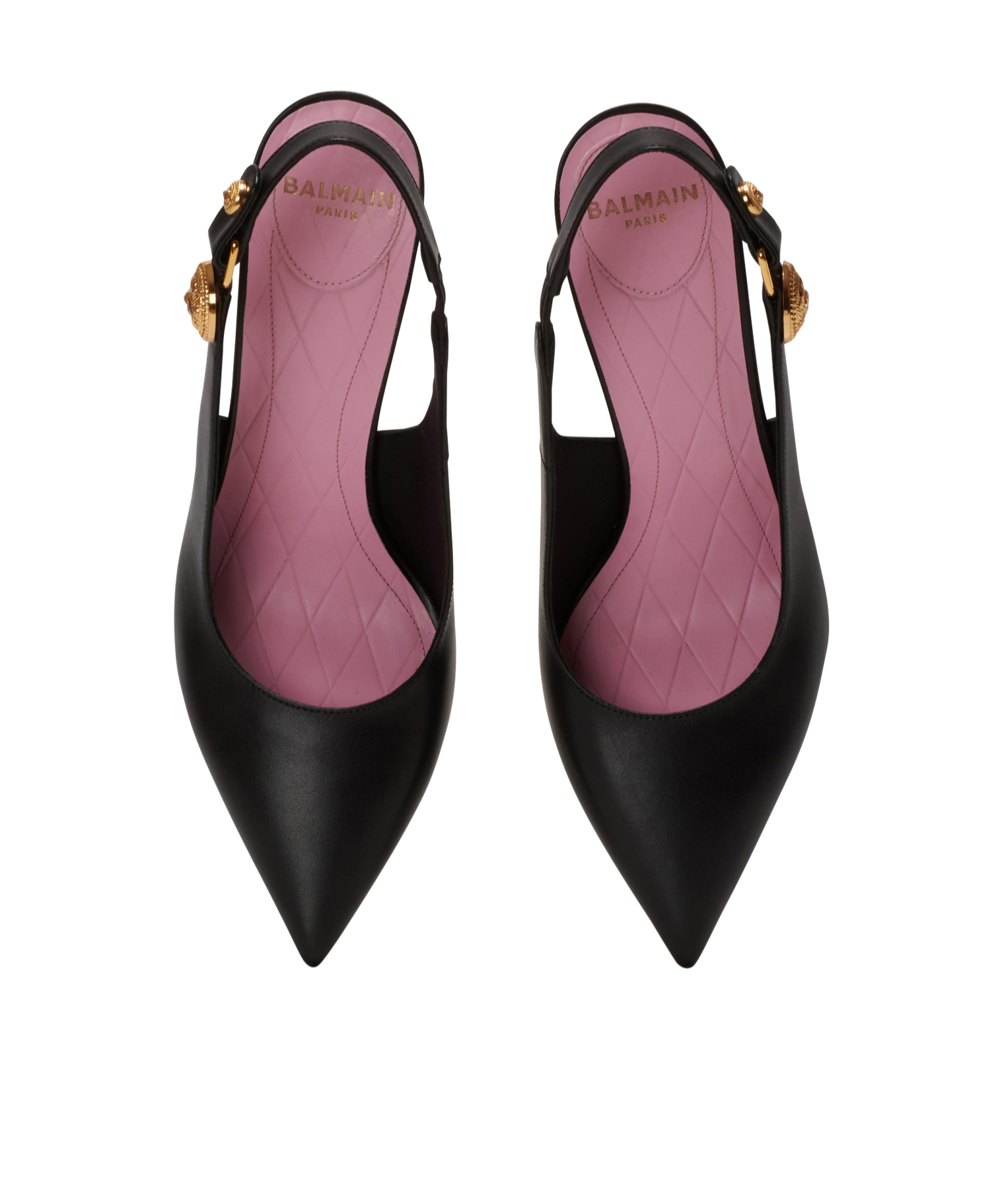 Balmain Eva 95 Calf Leather Slingback Pumps In Black