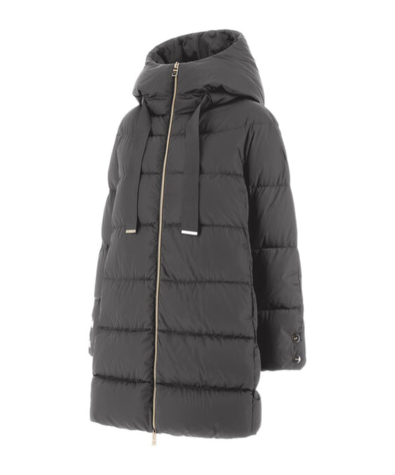 Herno A-shape Jacket In Satin In Black