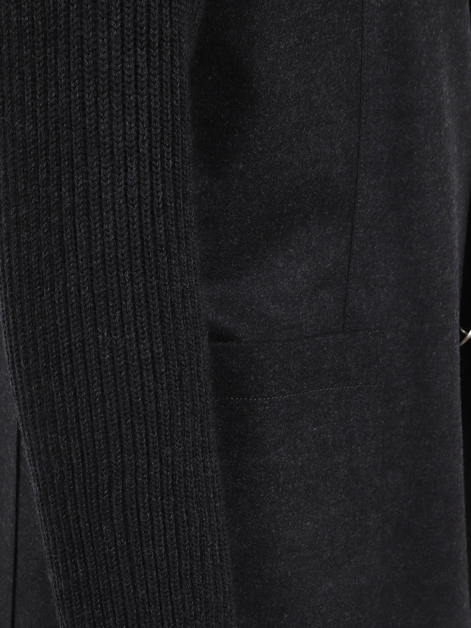 Eleventy Hooded Blazer With Ribbed Sleeves And Pockets In Black