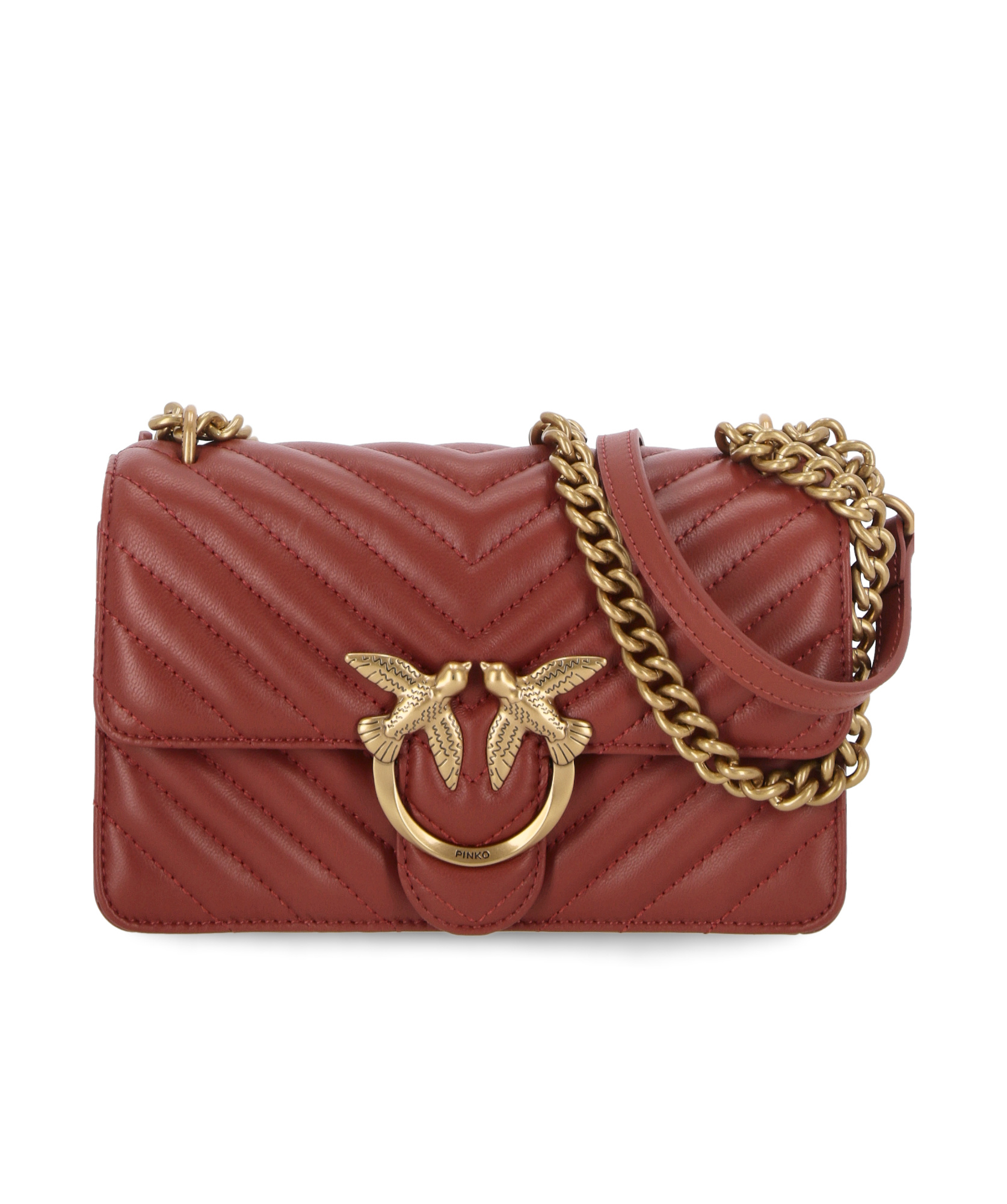 Pinko Flip Shoulder Bag In Brown