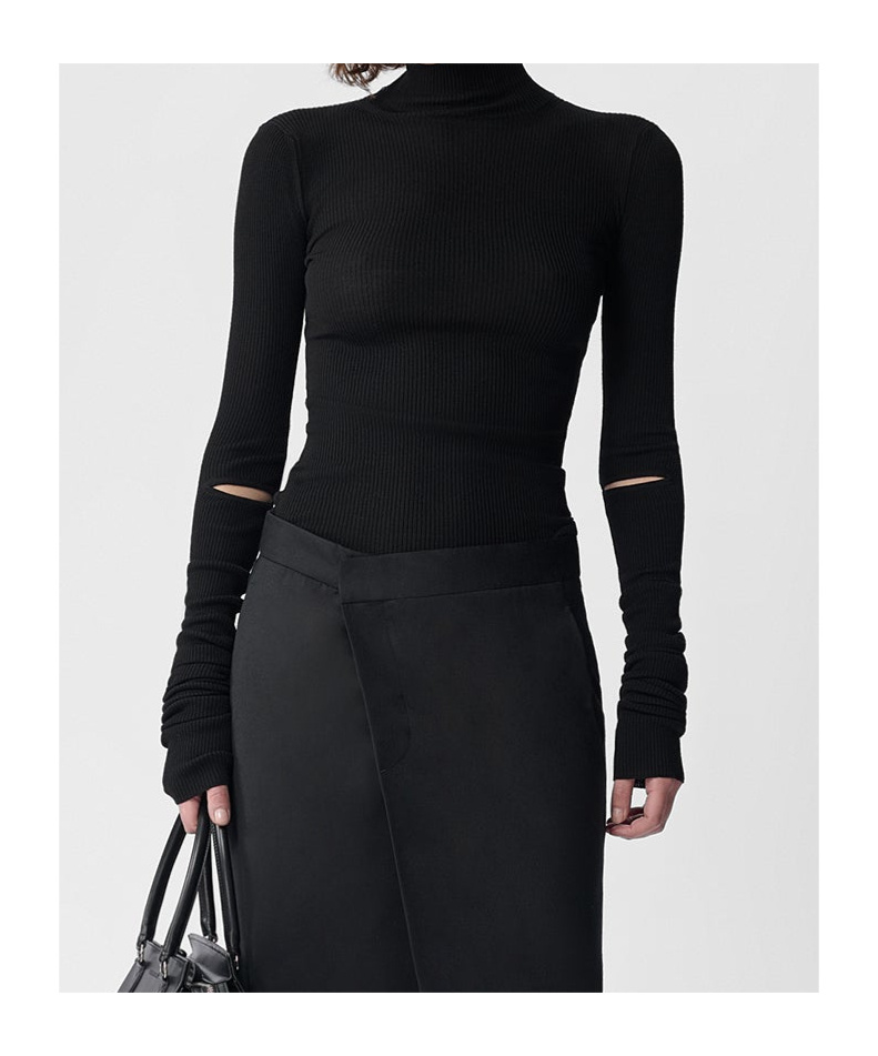 Ann Demeulemeester Hollow Turtleneck Sweater In Black