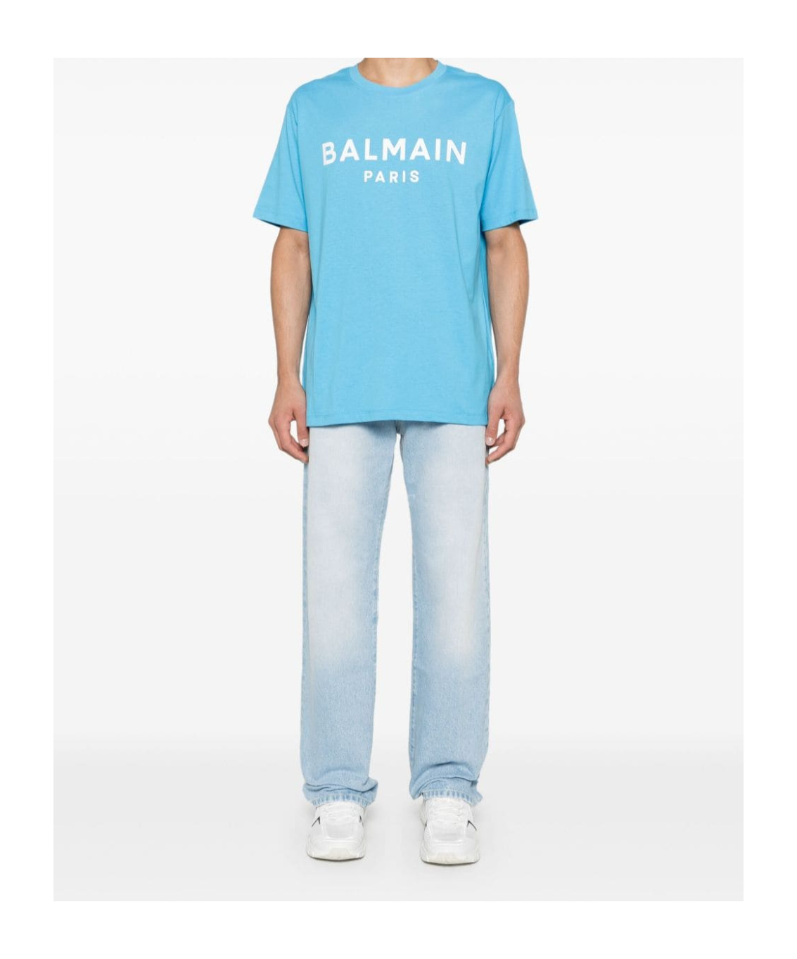 Balmain Straight Leg Denim Trousers In Blue