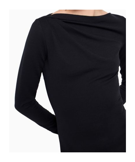 EMPORIO ARMANI WOOL MID-LENGTH PENDANT STRAIGHT DRESS