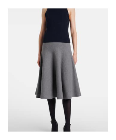 Alaïa Womens Gris Chine Low-rise Knitted Mohair-wool Circle Midi Skirt In Multi