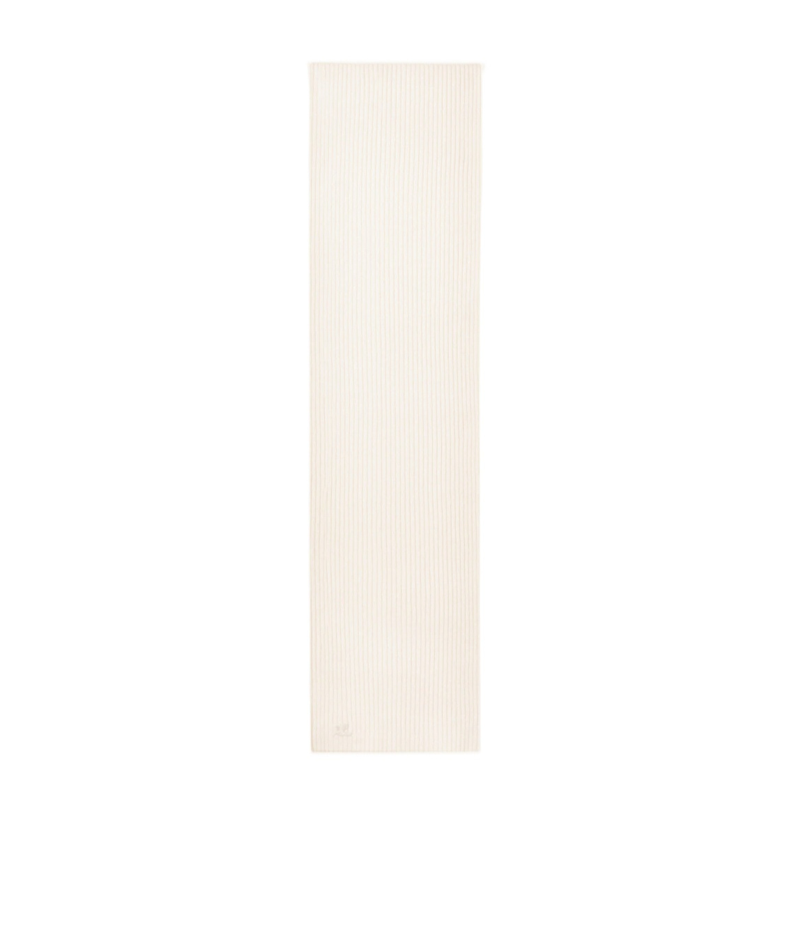 Shop Courrèges Ribbed Wool Scarf In White