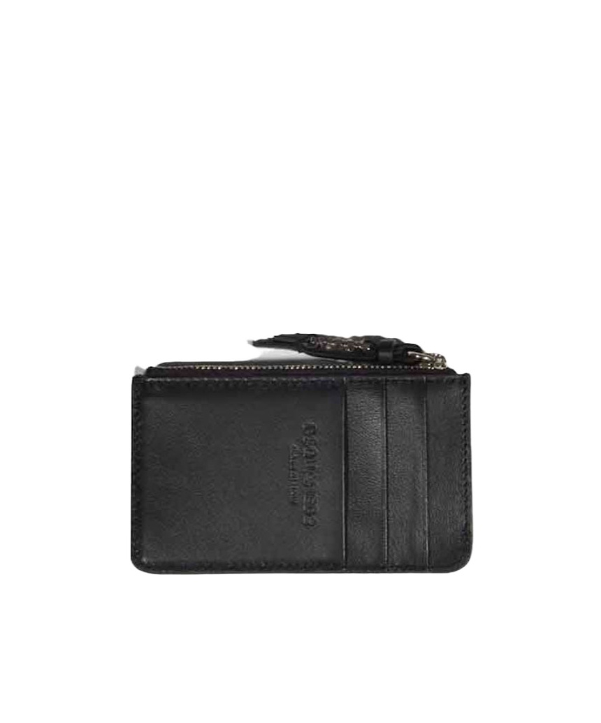 Dsquared2 Black Genuine Leather Icon Evening Cardholder In Black