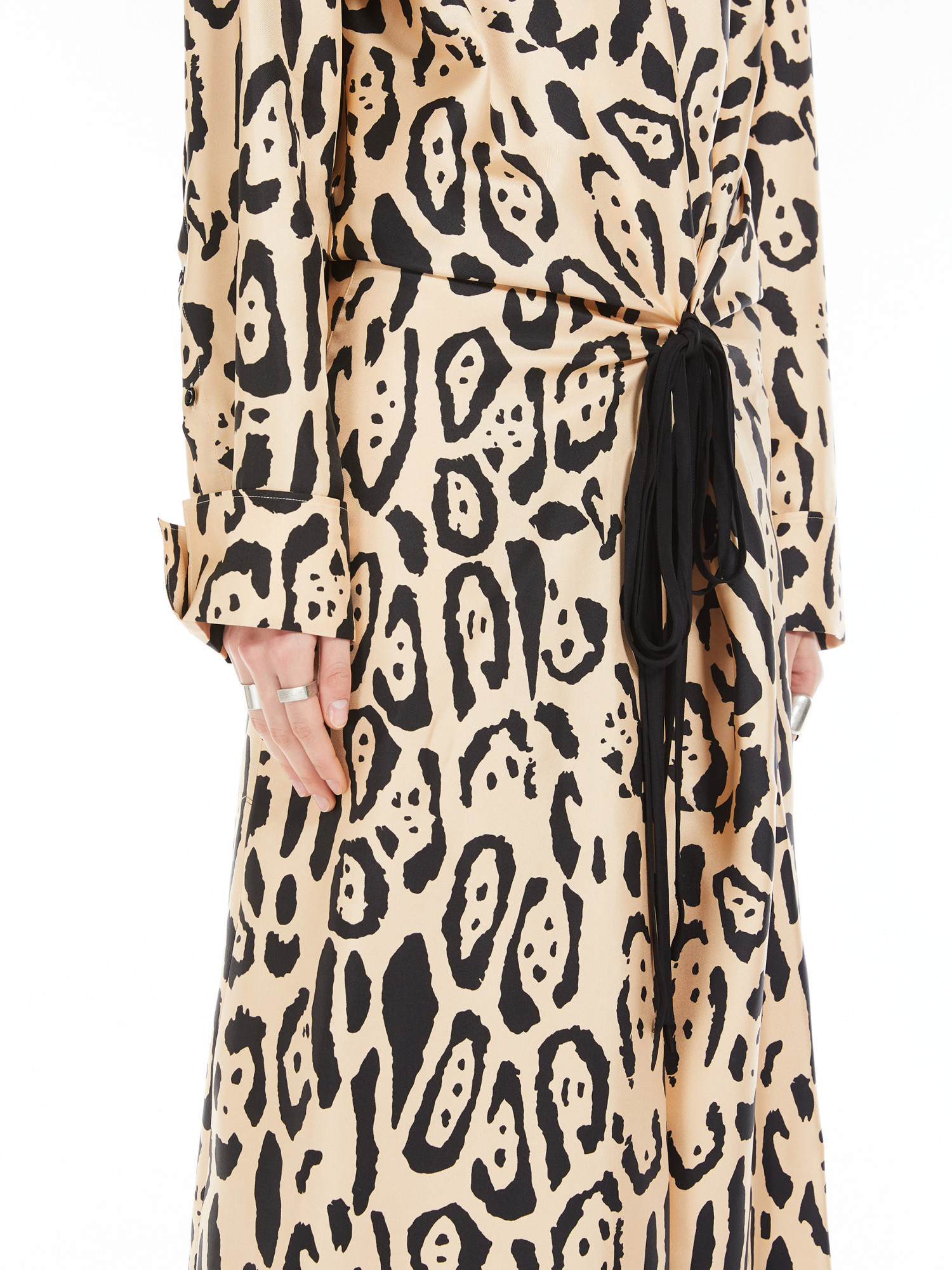 Sportmax Silk Leopard Print Astoria Maxi Dress In Nude