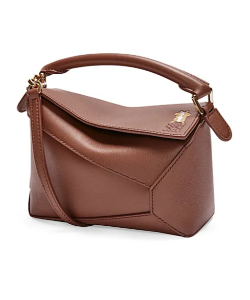 Loewe X Suna Fujita - Hamster Puzzle Edge Classic Calf Leather Mini Bag In Brown