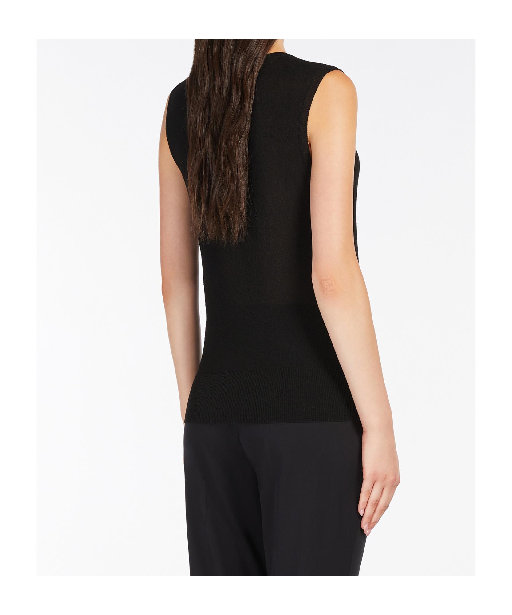 Max Mara Studio Pedone Sleeveless Knitted Top In Black