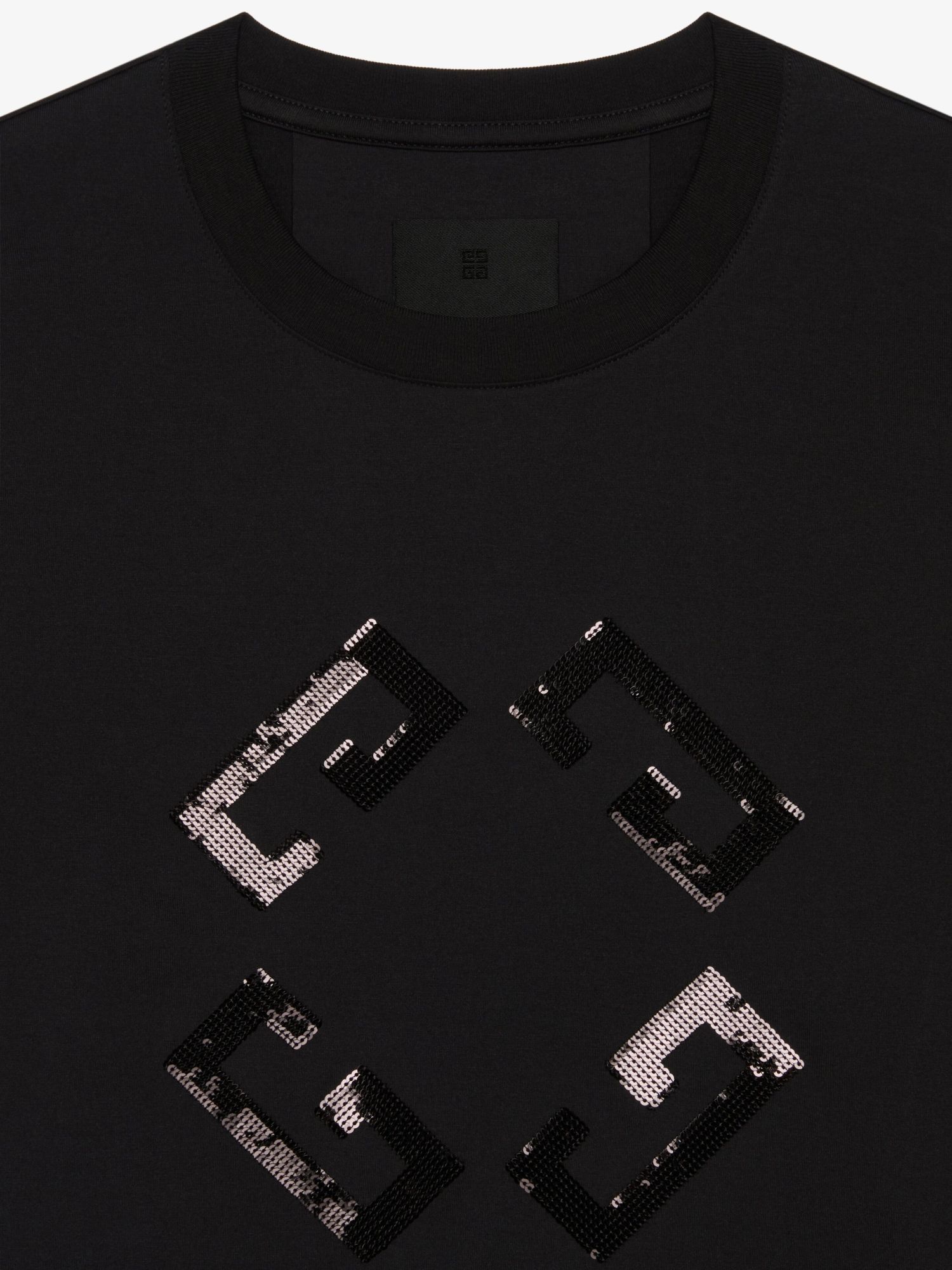 Givenchy Monogram 72 T-shirt In Cotton And Sequins In Black
