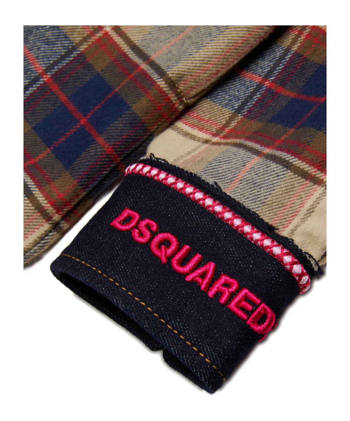 Dsquared2 Check-print Panelled Shirt Dress In Brown