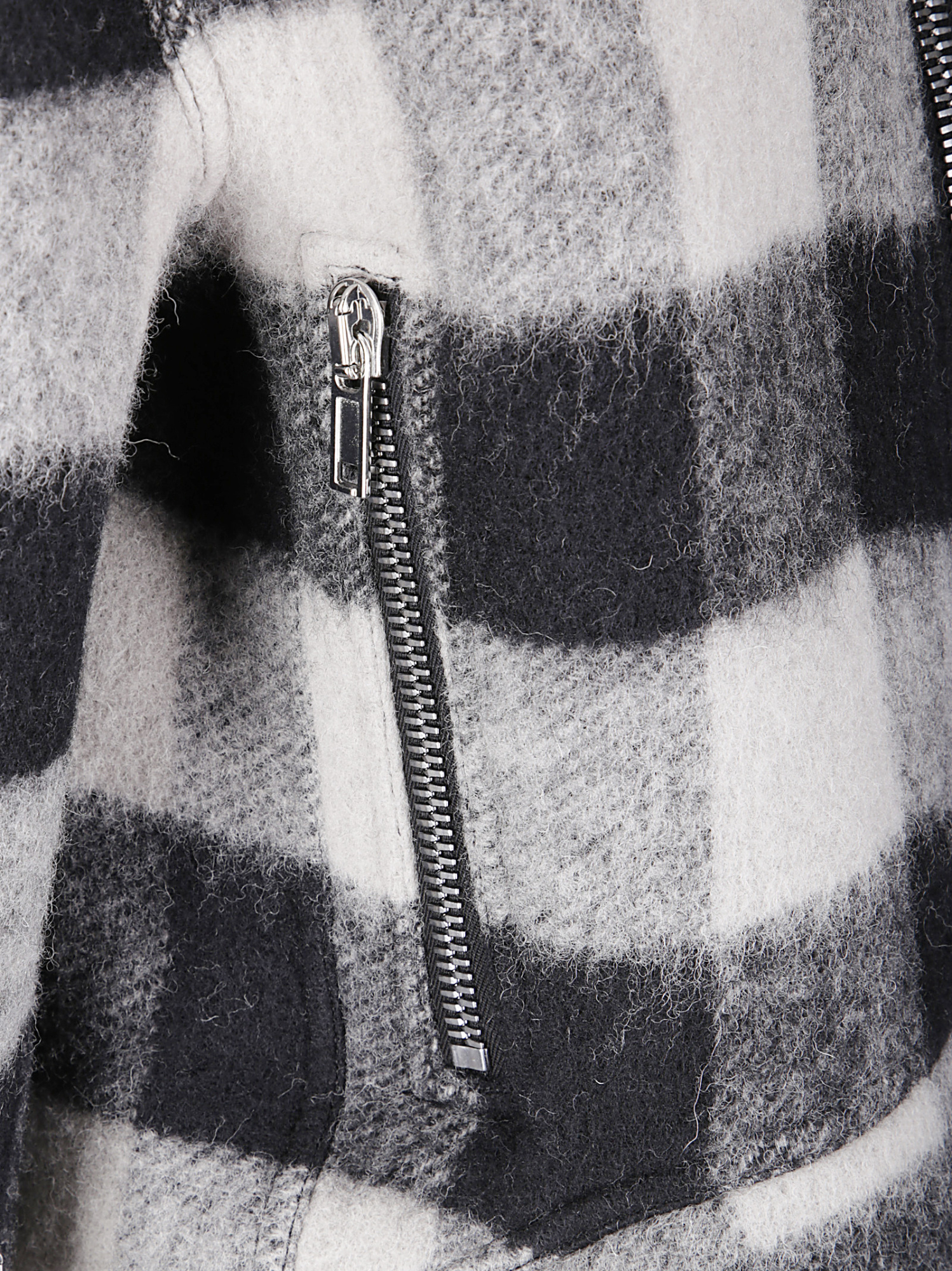 Rick Owens Asymmetric Short Wool Jacket With High Collar In Multi