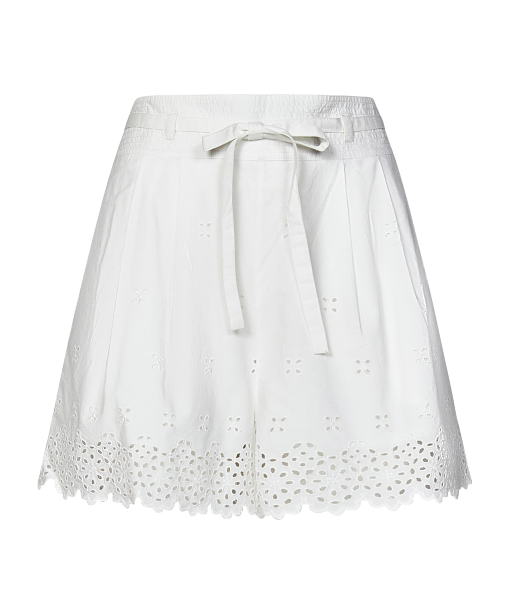 Ulla Johnson Sabine Belted Broderie Anglaise Cotton Shorts In White