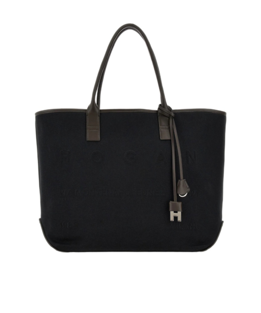 Hogan Script Shopping Bag Medium In Black