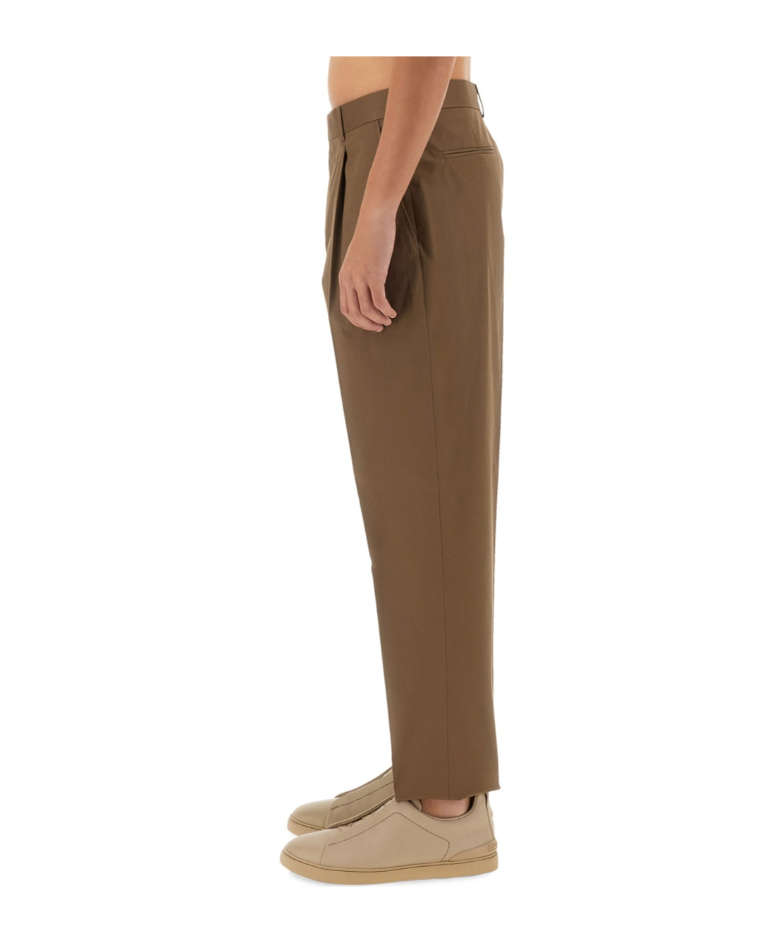 Shop Zegna Loose Fit Casual Pants In Green