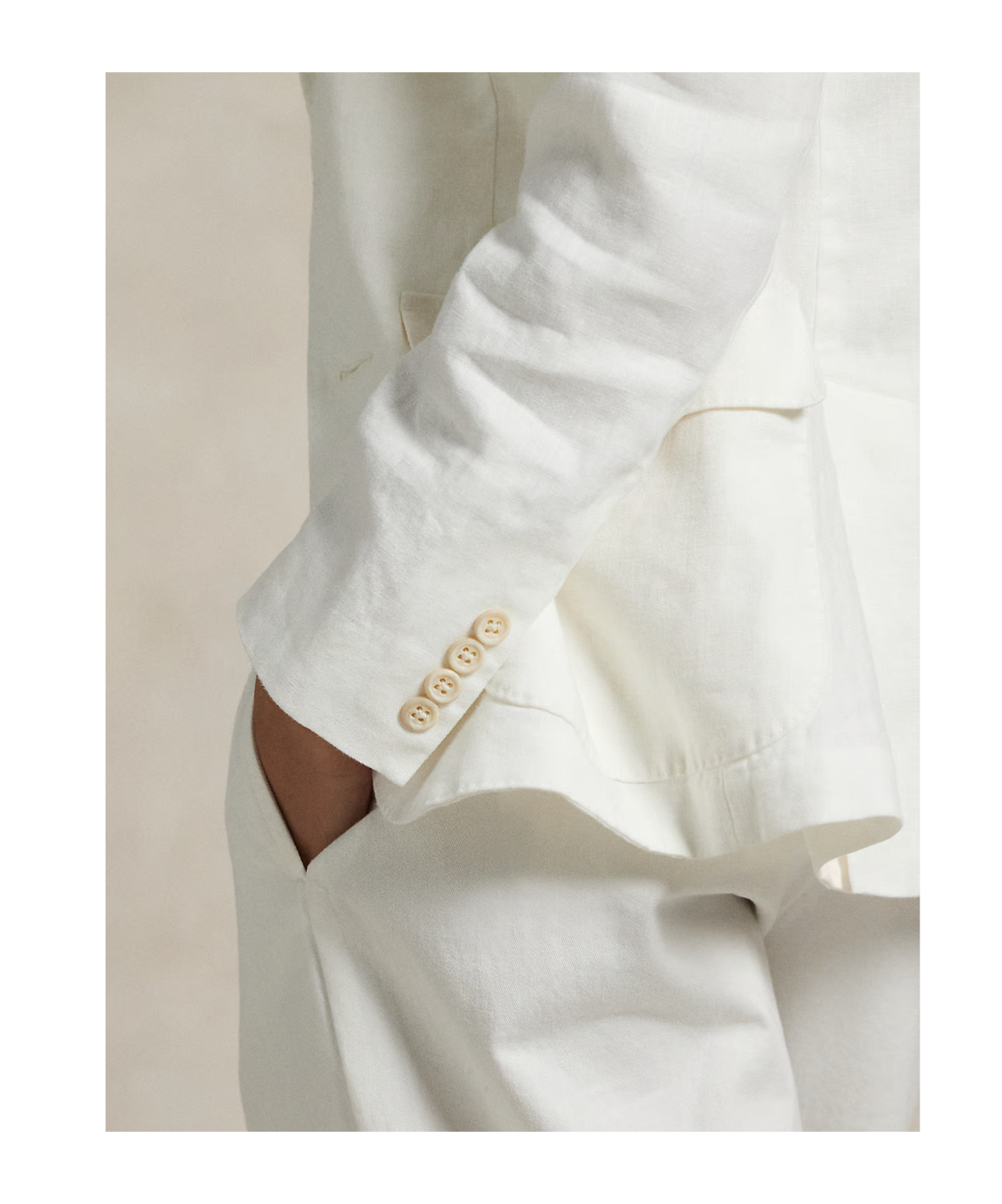 Polo Ralph Lauren Single-breasted Linen Blazer In White