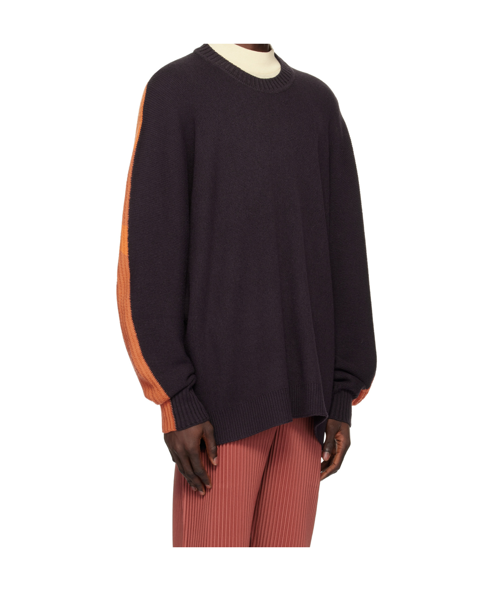 Issey Miyake Long Sleeve Sweater In Black