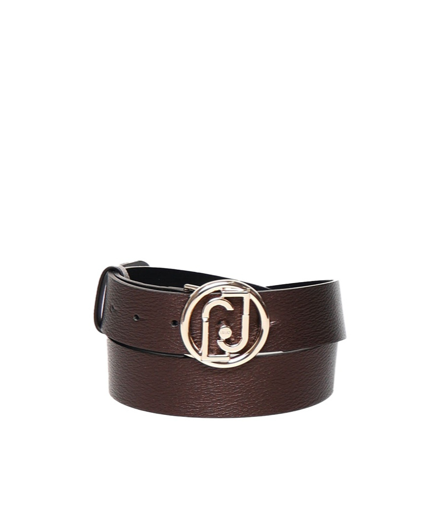 Liu •jo Logo-buckle Belt In Brown