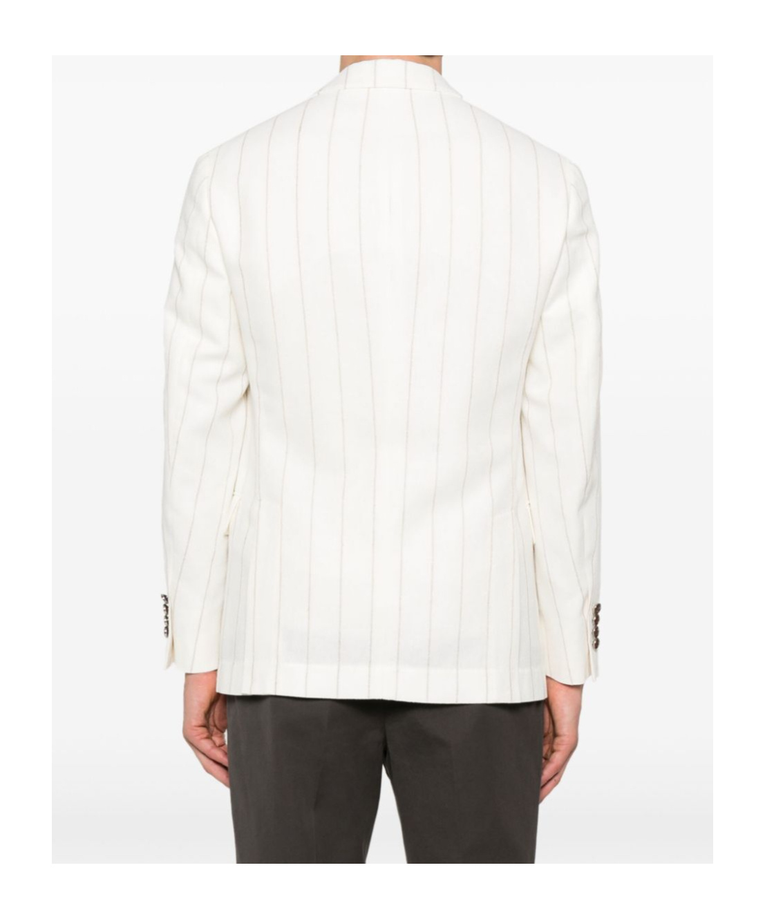 Brunello Cucinelli Striped Blazer In White