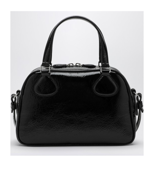 Courrèges Reedition Bowling Leather Bag In Black
