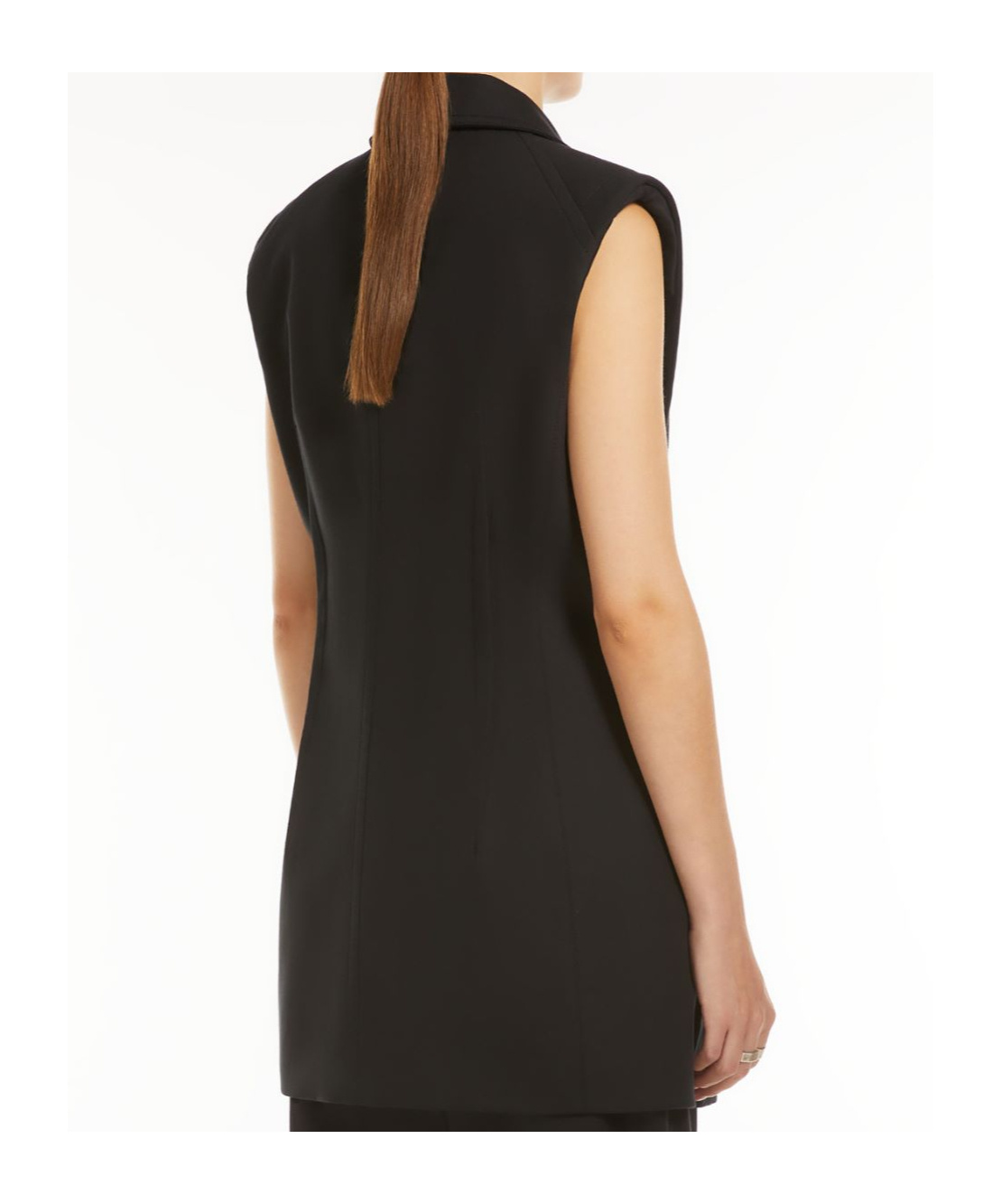 Sportmax Sleeveless Stretch Wool Blazer Minidress In Black