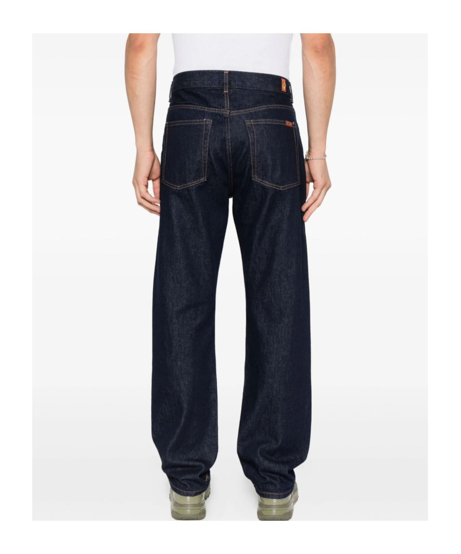 7 For All Mankind Belt-loop Jeans In Black