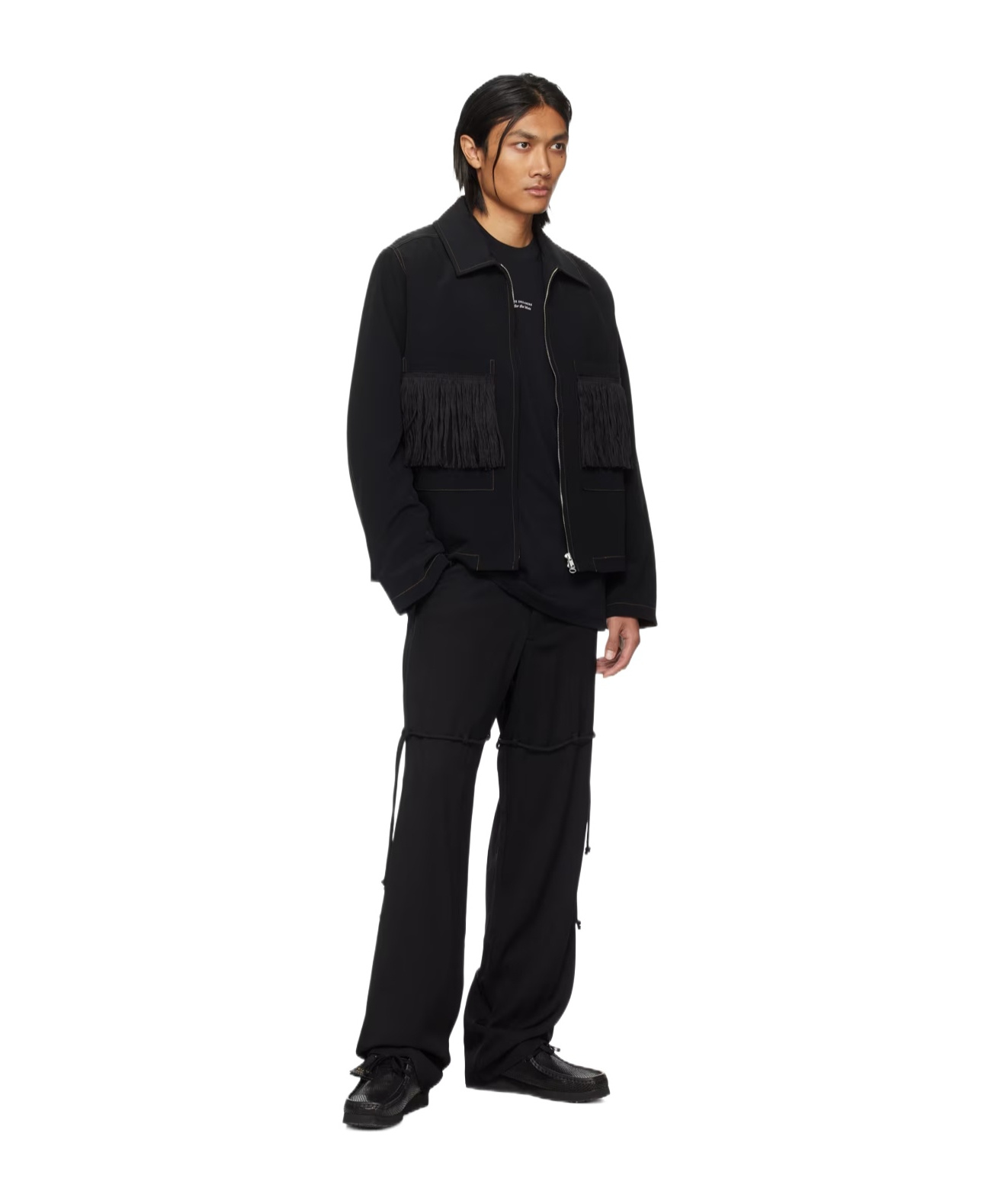 Shop Song For The Mute Belt Loop Design Casual Pants In Black